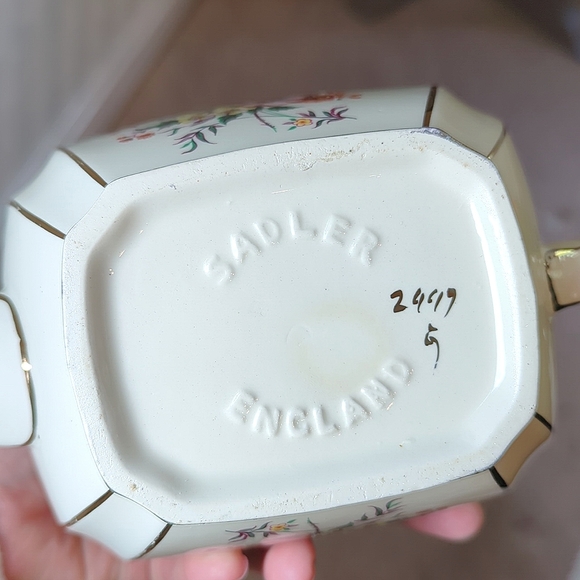 Rare Vintage Sadler England Floral Cube Teapot - Picture 4 of 9
